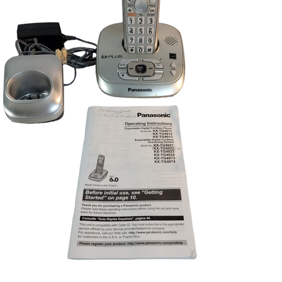 Panasonic 6.0 KX-TG4022 Expandable Digital Cordless Andwering System - Picture 2 of 14